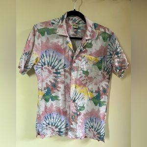 Bather Acid Tie Dye Camp Shirt